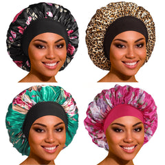Roybens satin bonnet with elastic band for secure comfort during sleep and hairstyles