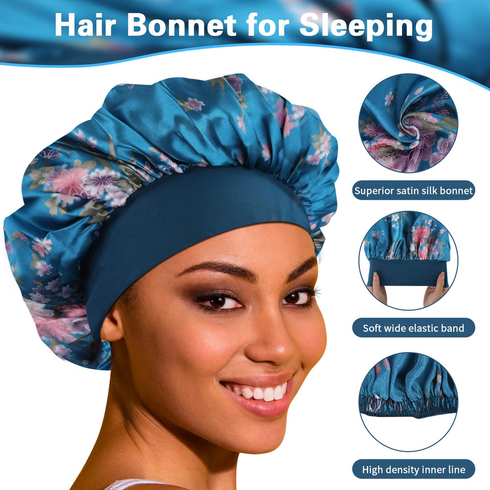 ROYBENS satin bonnet protects hair during skincare and facial routines