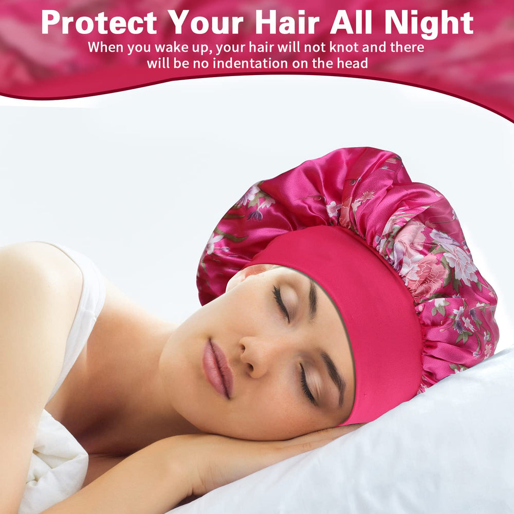 ROYBENS satin bonnet is ideal for skincare and hair care routines.