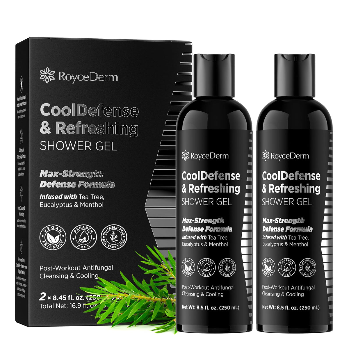 Roycederm Antifungal Body Wash bottle front for post-workout refresh.