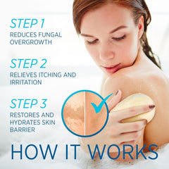 Roycederm nourishment formula with coconut oil, aloe, and shea hydrates and balances skin.