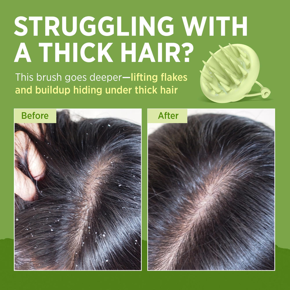 Roycederm brush lathering with shampoo showing improved cleansing benefit