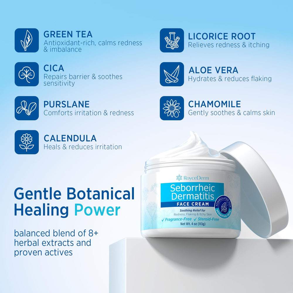 Roycederm plant-based ingredients closeup with Aloe Vera and Green Tea