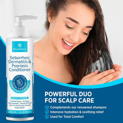 Roycederm Seborrheic Dermatitis Conditioner pump shows easy application for scalp care
