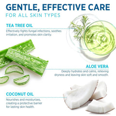 RoyceDerm soothing soap lathers softly, calming itching and redness.