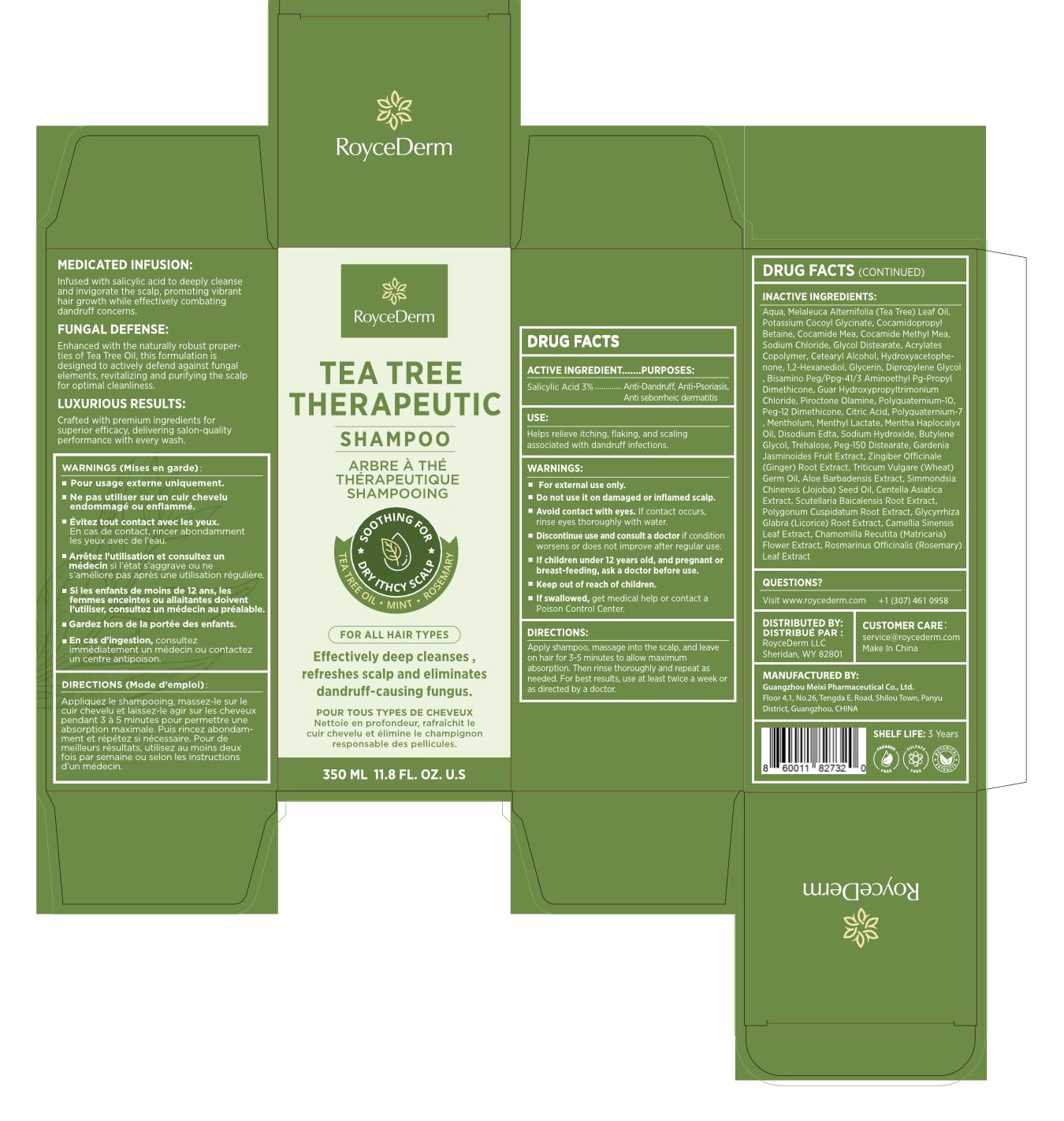 Roycederm Tea Tree Antifungal Shampoo ready-to-use shot implies salon-quality at home