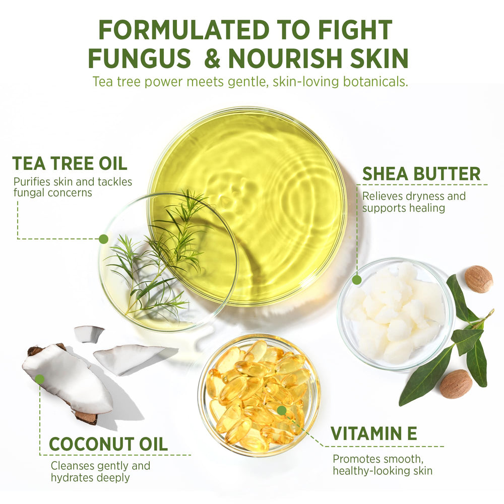 Roycederm Tea Tree Soap lather on arm shows foamy cleansing and skin-friendly feel.