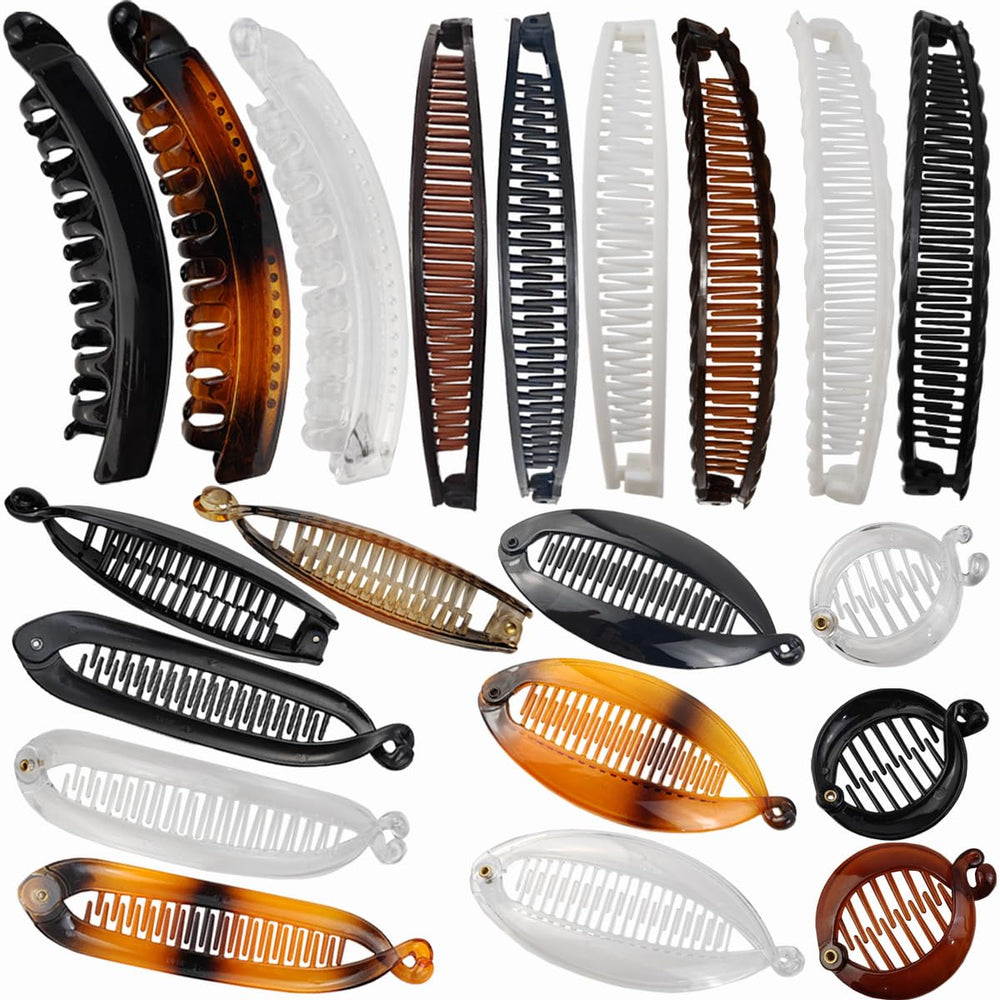 ROYHOO banana hair clip set in vibrant colors for versatile daily wear.