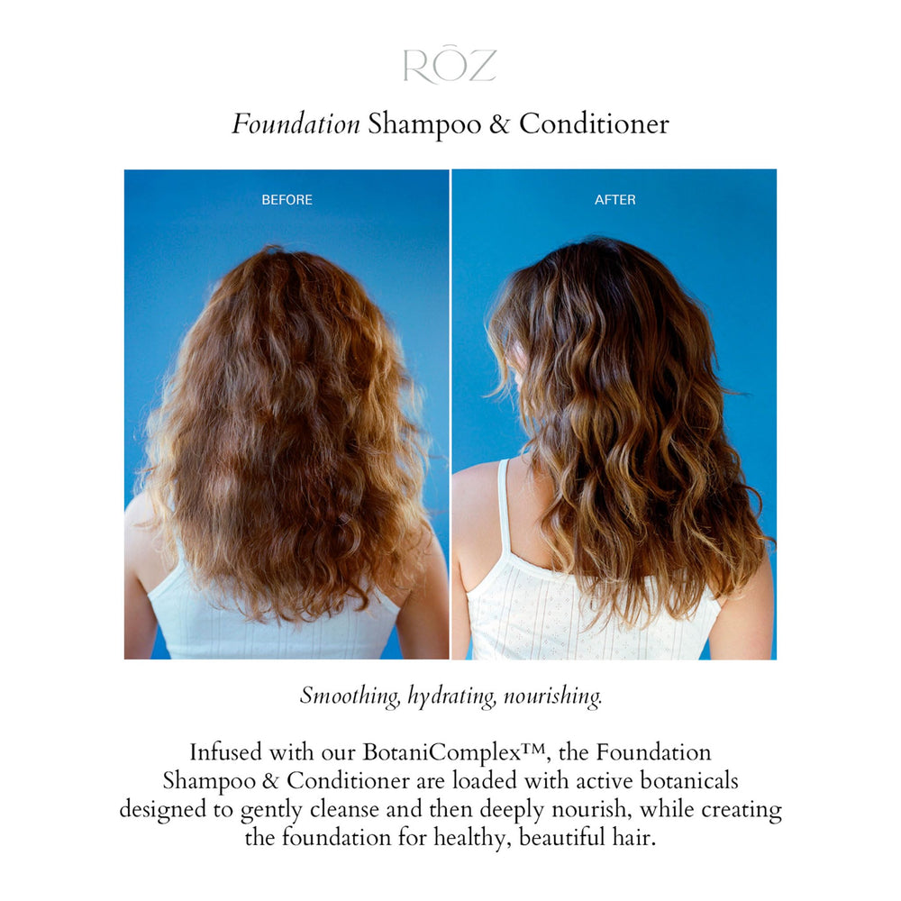 RŌZ Foundation Shampoo air-dry styling ready benefits for future look.