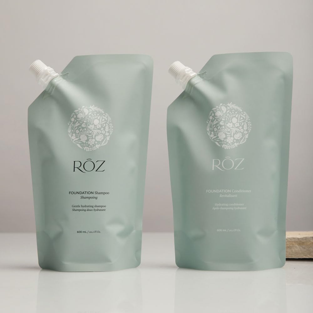 RŌZ Foundation Shampoo rich lather supports salon-grade cleansing at home.