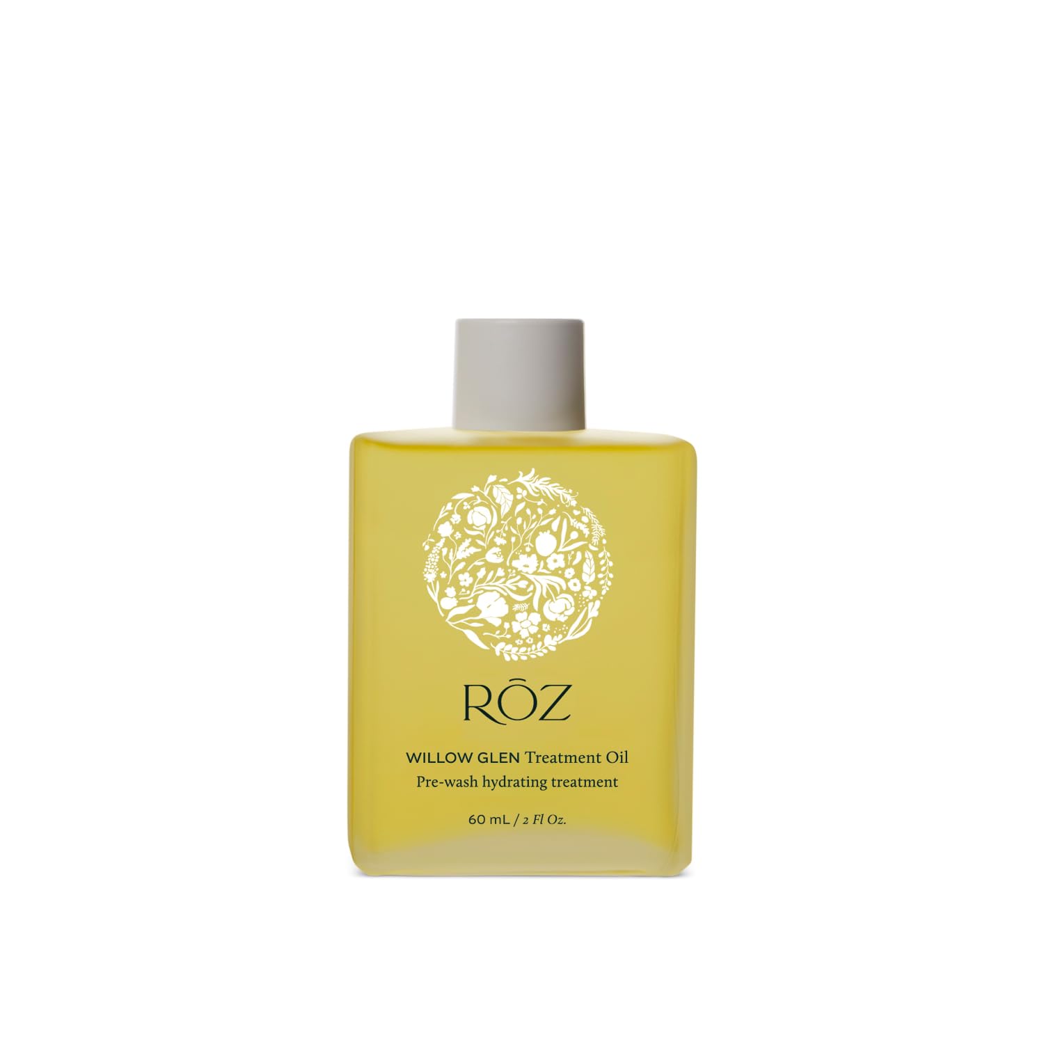 RŌZ Willow Glen bottle shows luxury hair oil for shine and smoothness.