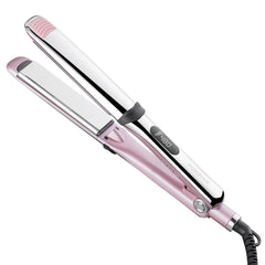 Rozamor professional titanium flat iron front view for quick, versatile styling