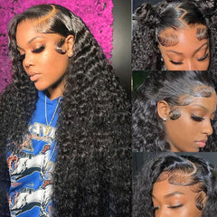 Rozilo Aomllute deep-wave lace-front wig 30 inch for natural fullness and everyday styling.