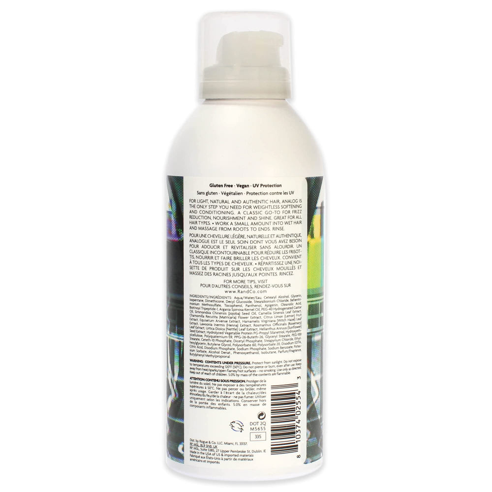 R+Co ANALOG bottle closeup highlights nourishing formula for smooth hair