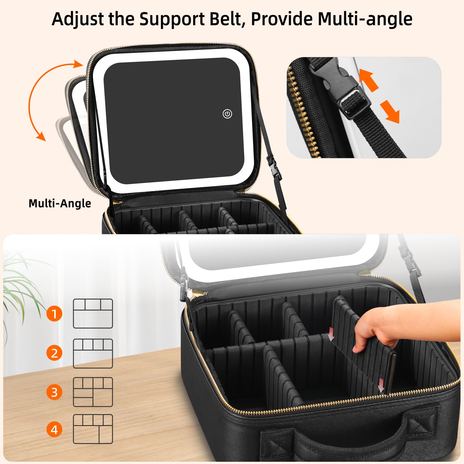 RRtide includes 10x magnifying mirror for precise eyeliner tasks.