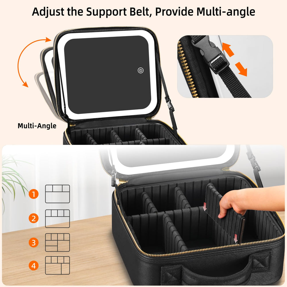 RRtide includes 10x magnifying mirror for precise eyeliner tasks.