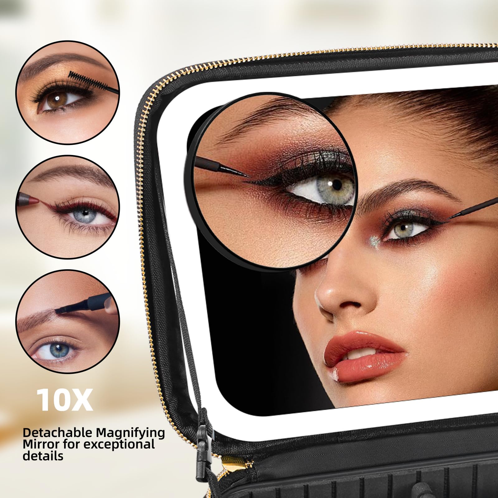 RRtide makeup bag with brush-board storage supports organized cosmetics on trips.