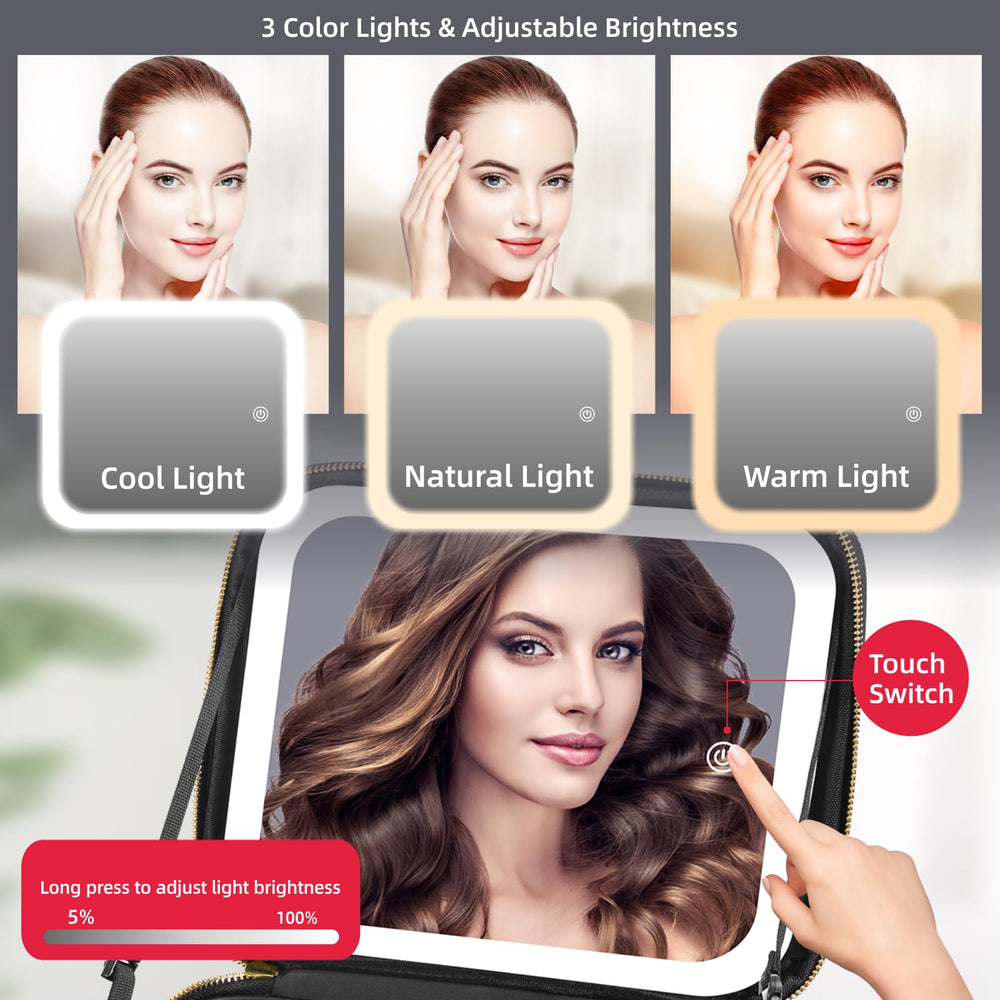 RRtide two-layer makeup case offers large-capacity storage for cosmetics.
