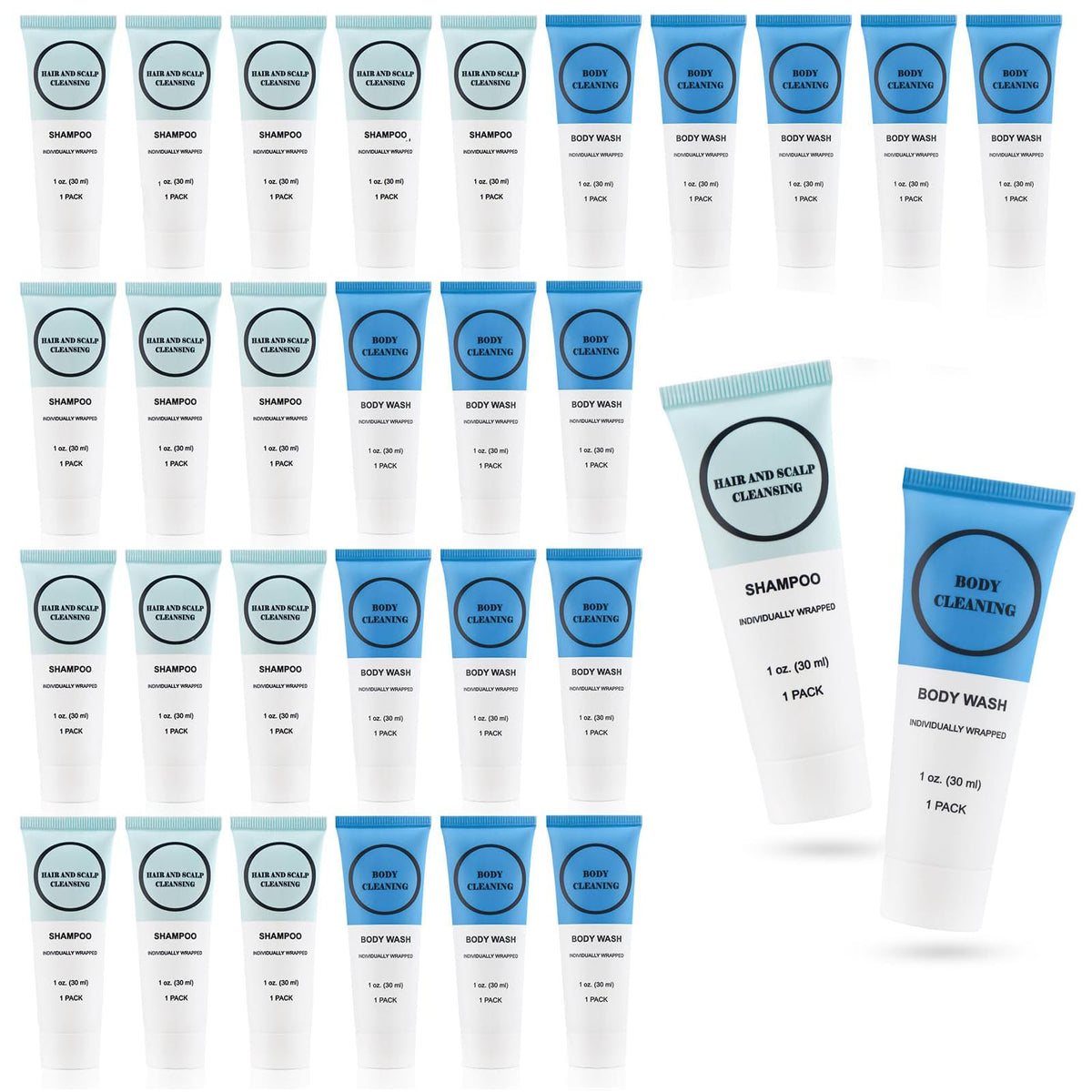 RSQAZQ travel size shampoo 1oz bottle for compact hotel stays.