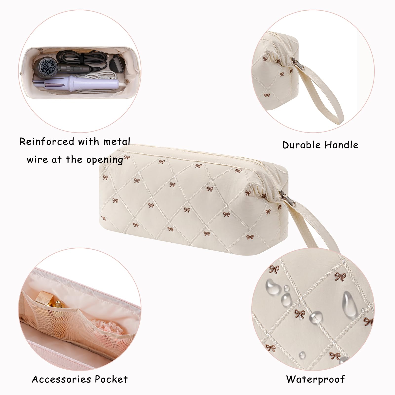 RSRSLEII hair tools travel bag interior pockets keeping small accessories neatly separated.