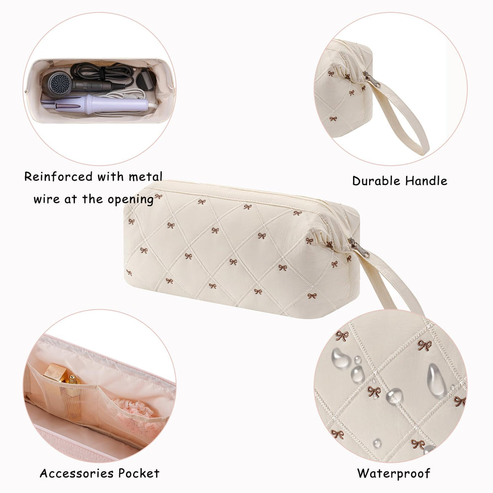 RSRSLEII hair tools travel bag interior pockets keeping small accessories neatly separated.