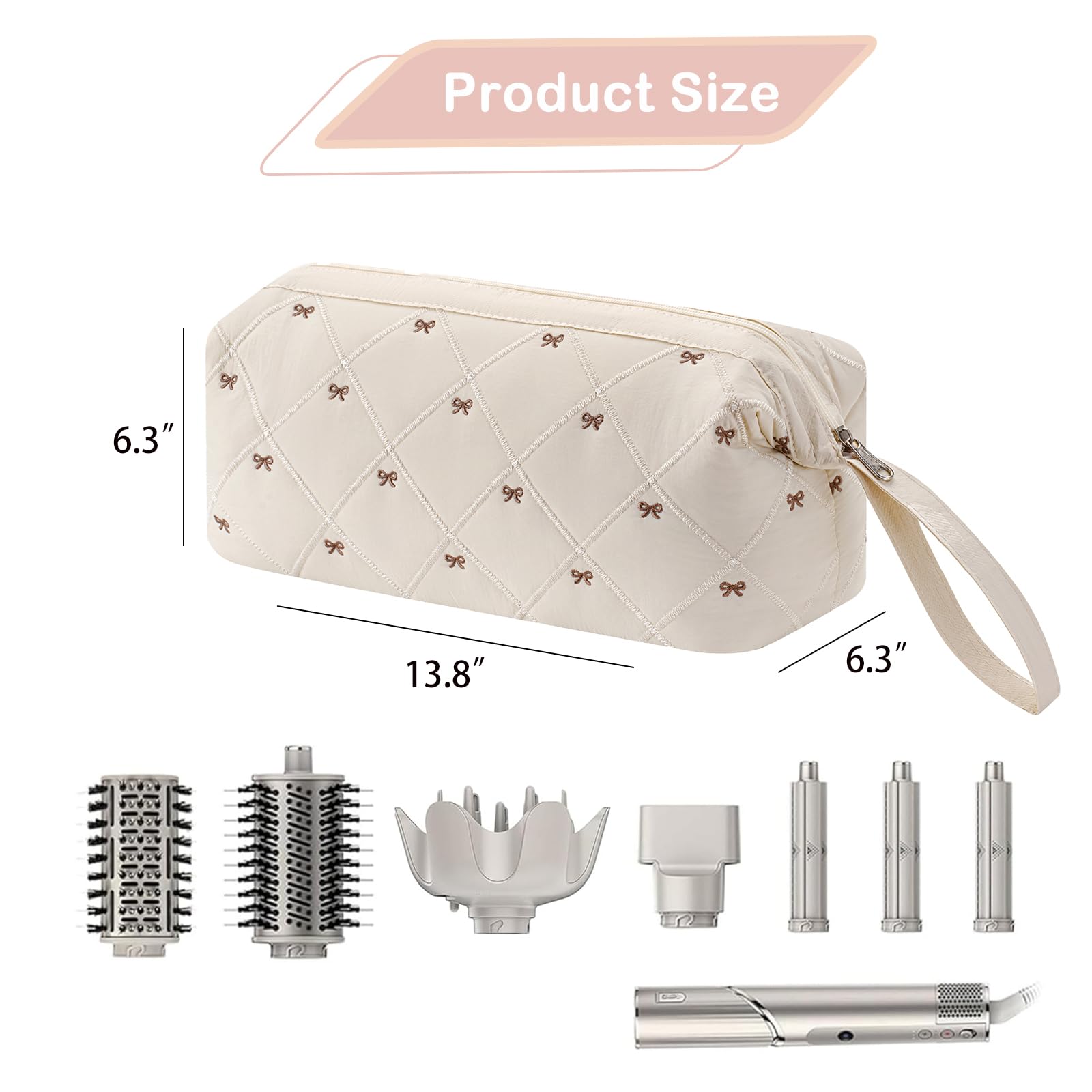 RSRSLEII hair tools travel bag open showing wide opening for quick access to tools.