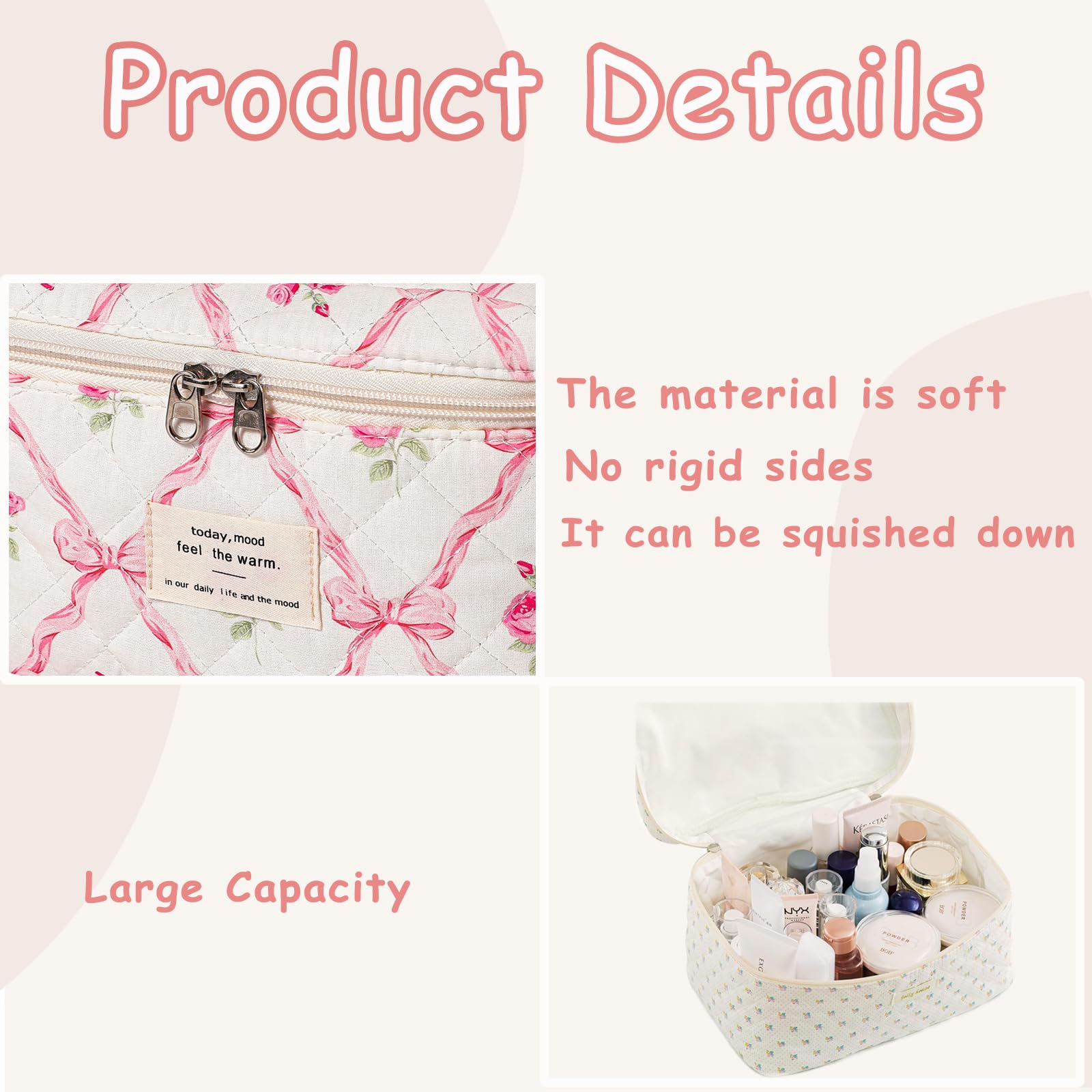 RSRSLEII small quilted bag for cosmetics and small essentials.