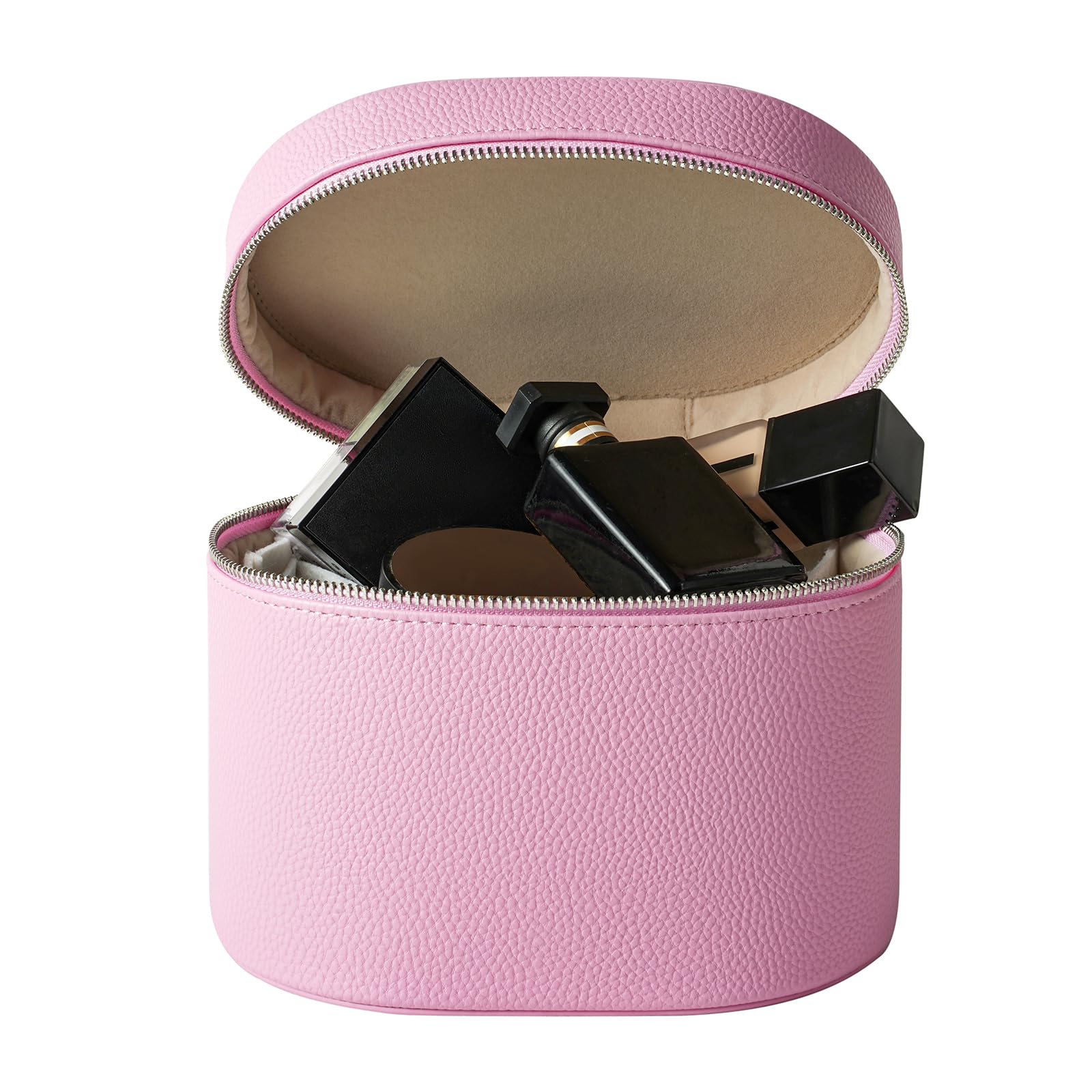 RSRSLEII travel cosmetic bag inside divider view shows customizable compartments