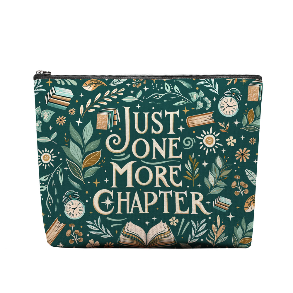 RTTLALUO reading-makeup-bag with green pattern keeps cosmetics organized on the go.