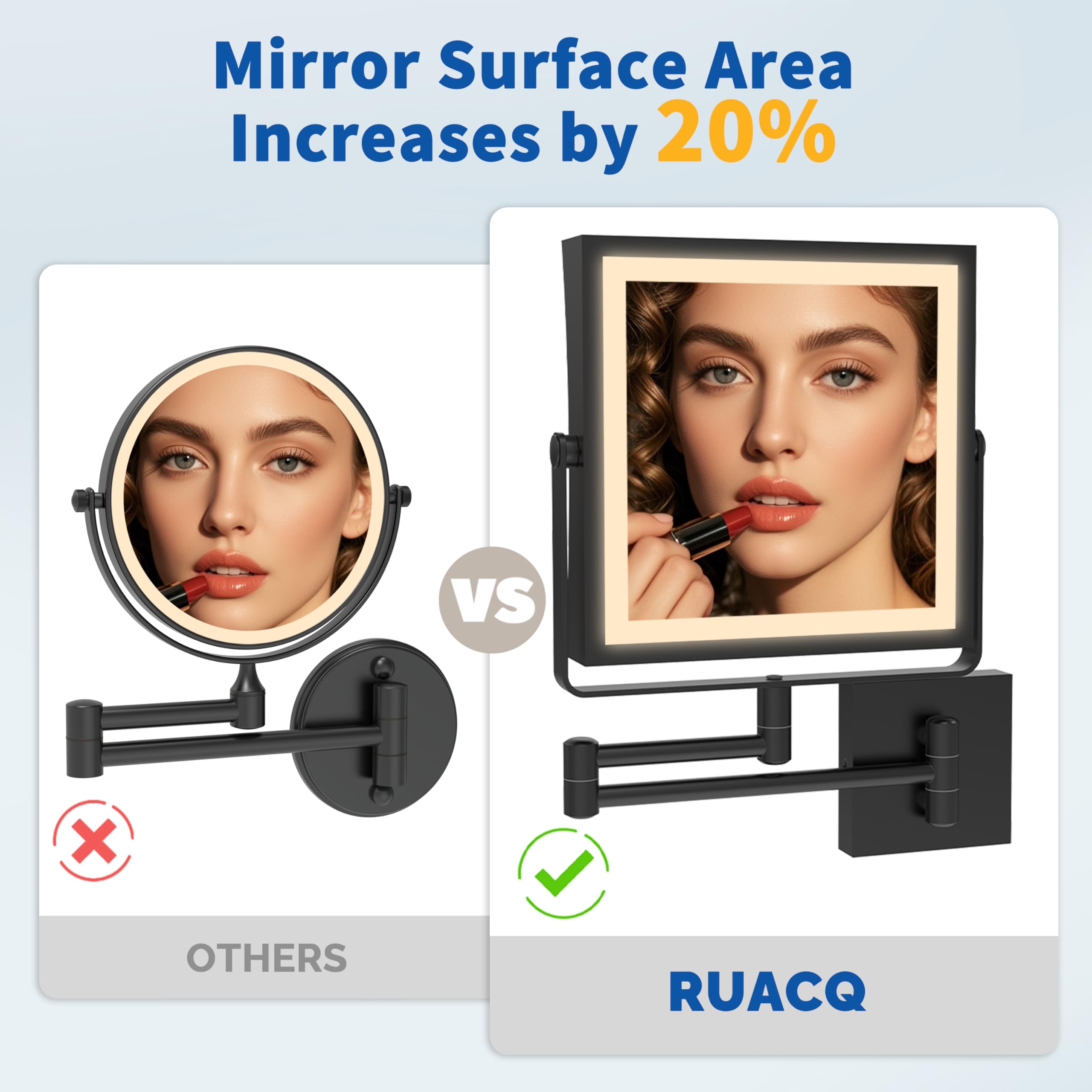 Ruacq foldable wall mount saves countertop space and keeps area tidy.