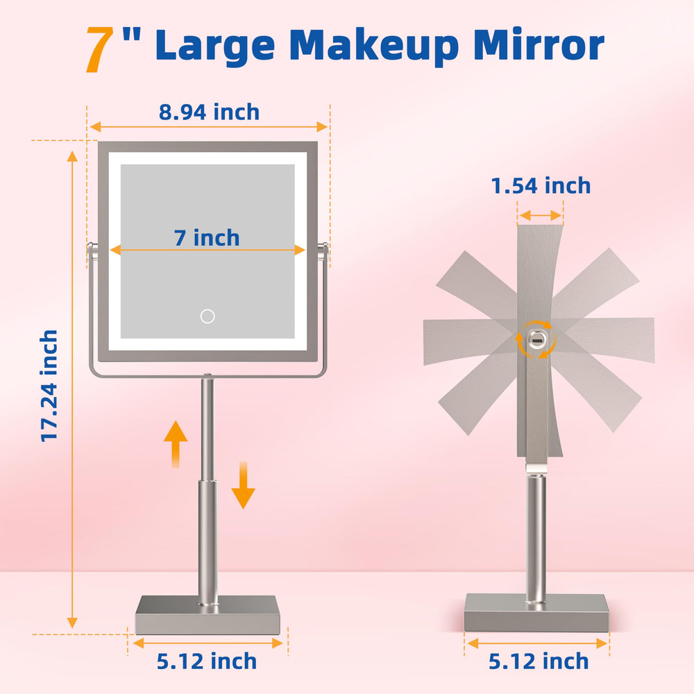 Ruacq makeup mirror 1x/10x magnification enables precise makeup and skincare detail work