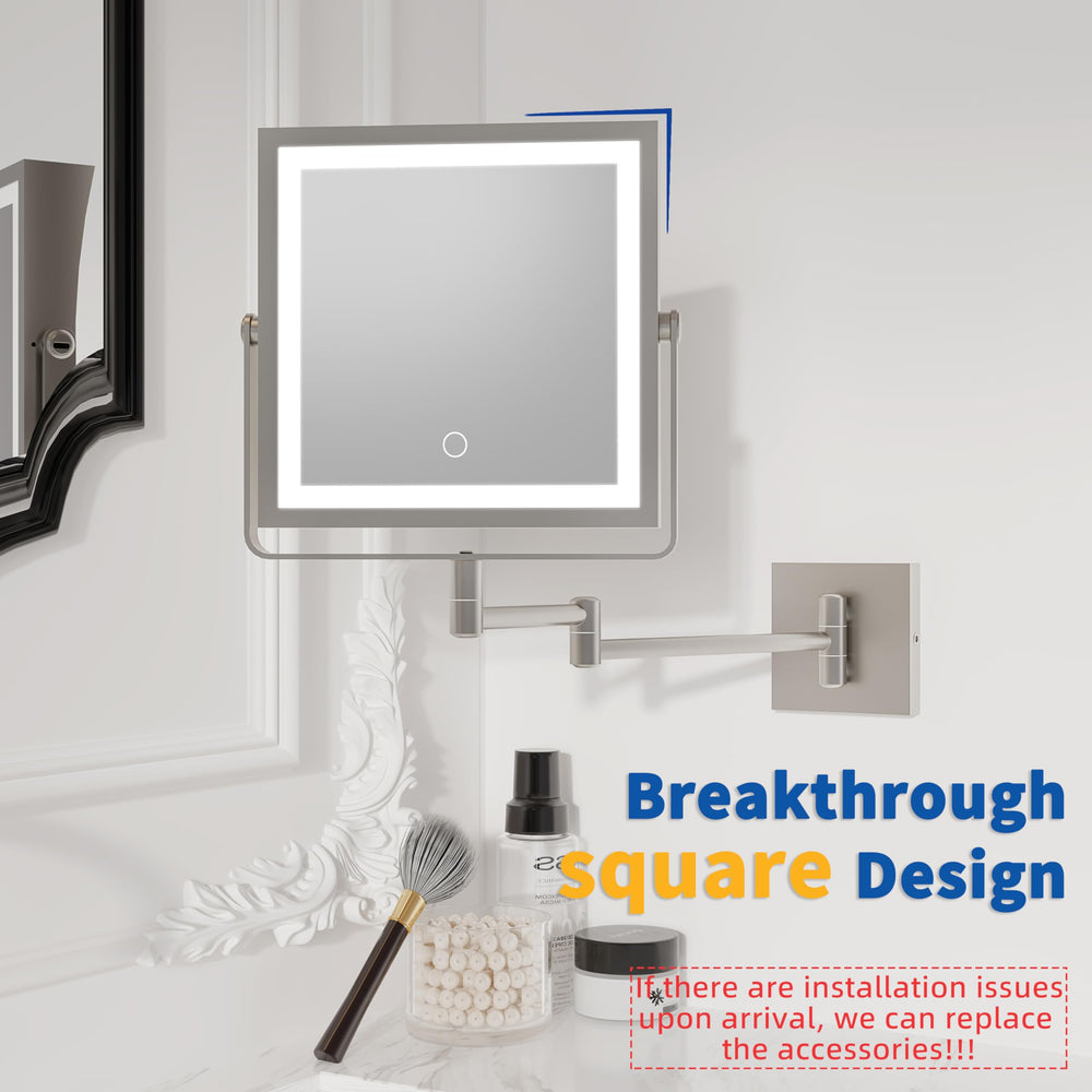 Ruacq makeup mirror with 3 color lights for day natural and warm tones.