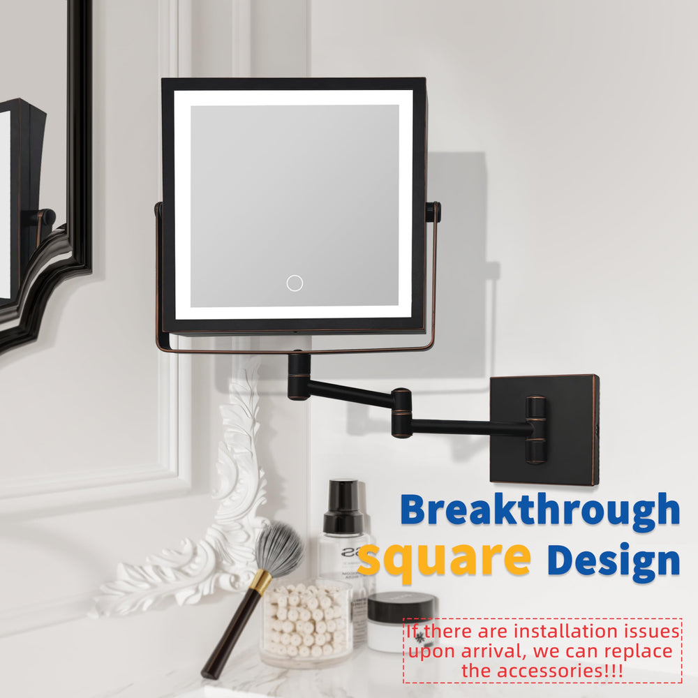 Ruacq double-sided mirror displaying 1X and 10X magnification for precise makeup.