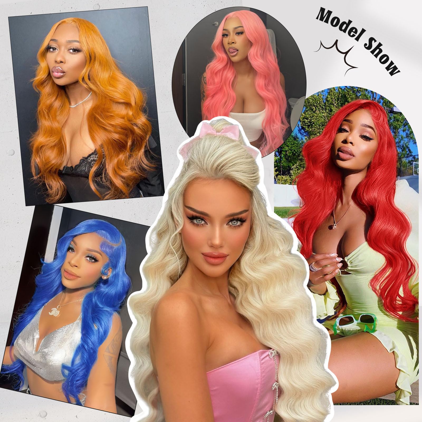Ruaswey blonde body-wave wig offers soft texture and natural movement.