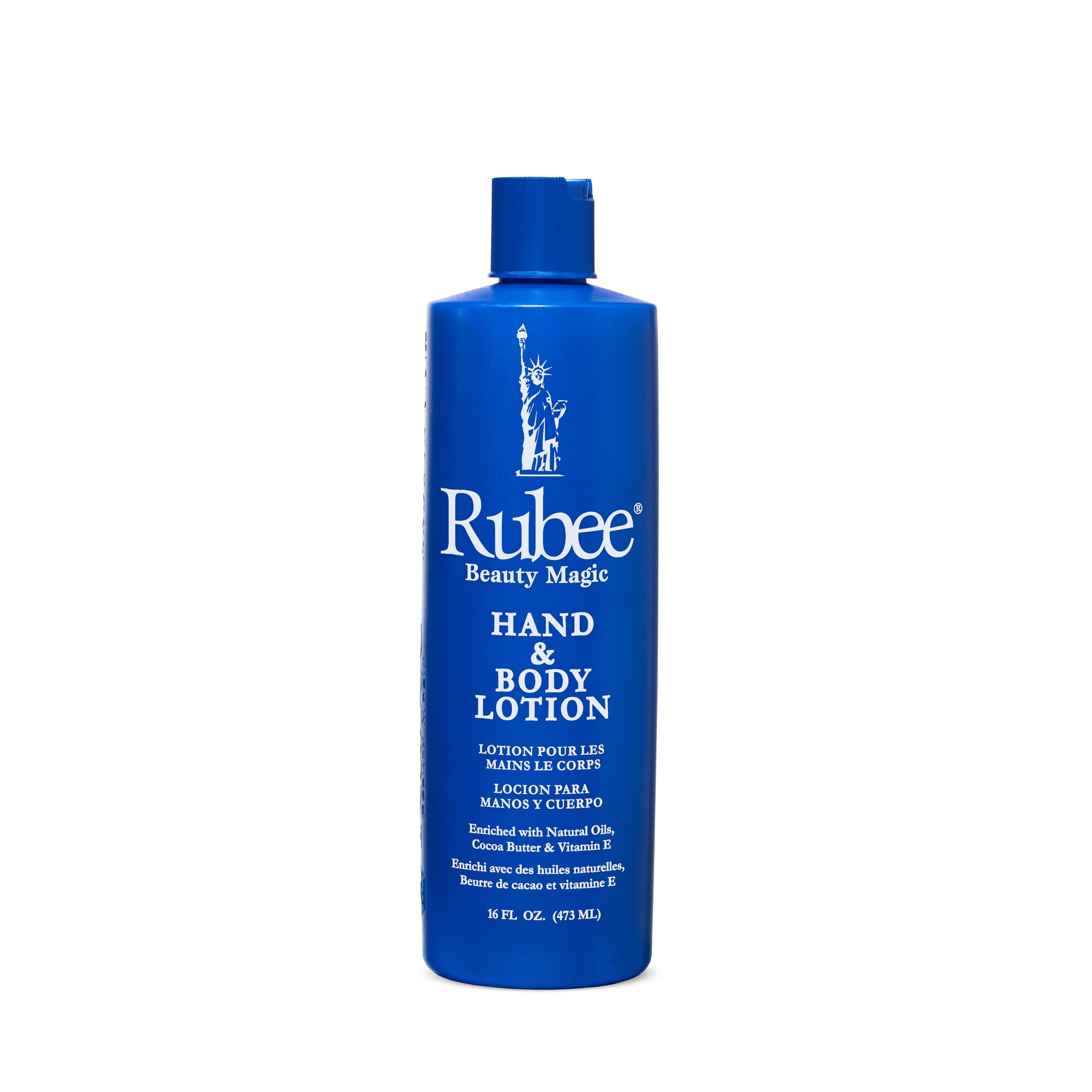 RUBEE lotion on arm, vitamin E antioxidant support for healthy-looking skin.