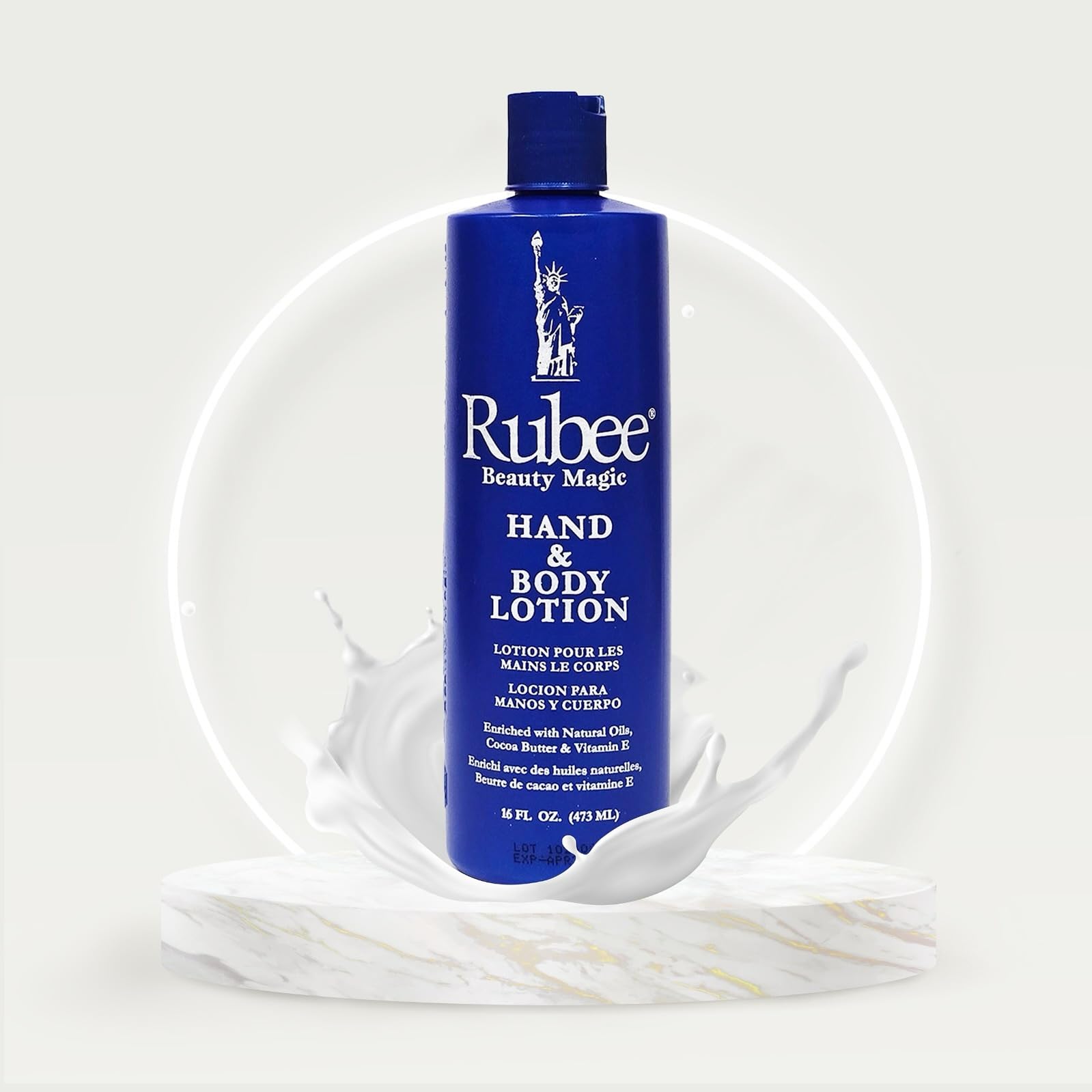 Rubee Magic Hand & Body Lotion texture close-up showing non-greasy formula for daily use.