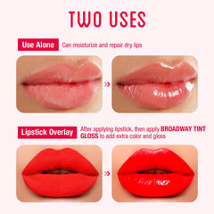 Ruby Kisses Broadway Vita-Lip pink swatch delivers soft color.