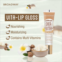 Ruby Kisses Broadway Vita-Lip Gloss close-up shows glossy lips