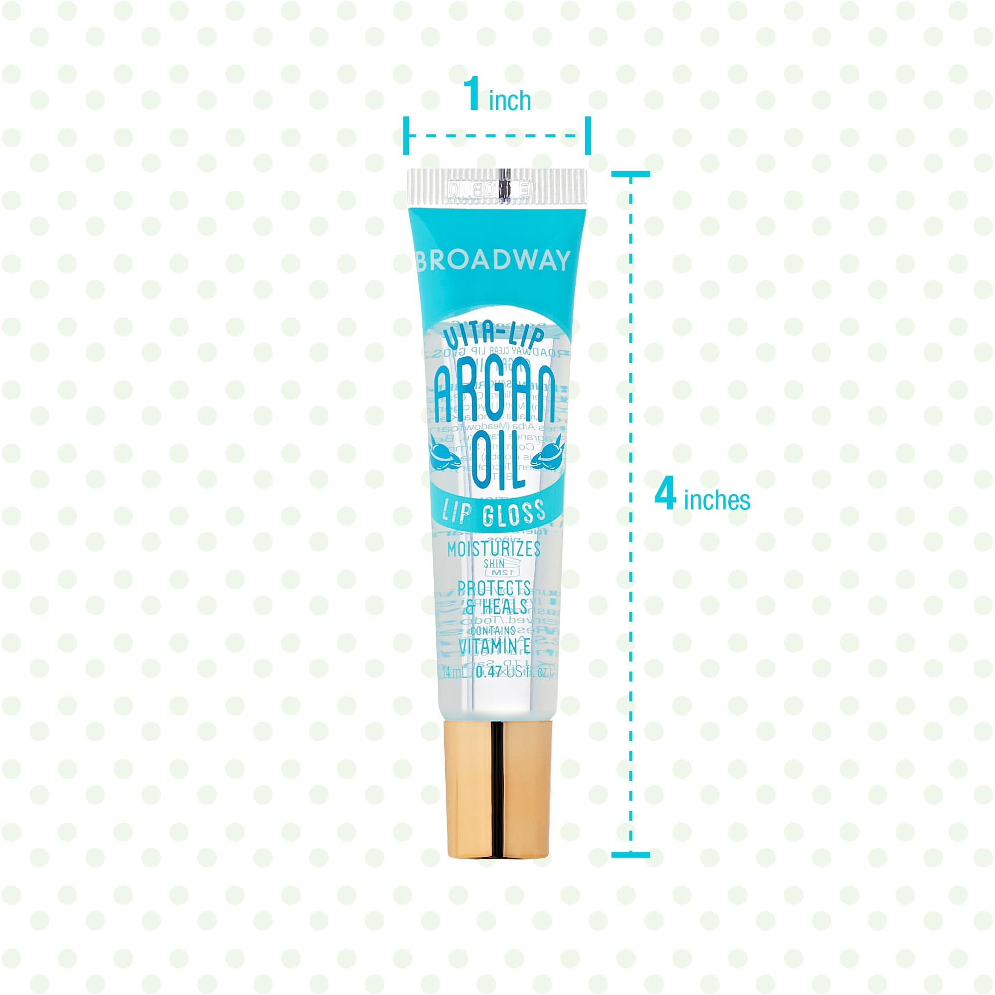 Ruby Kisses Broadway Vita-Lip gloss with mint finish delivers refreshing feel.