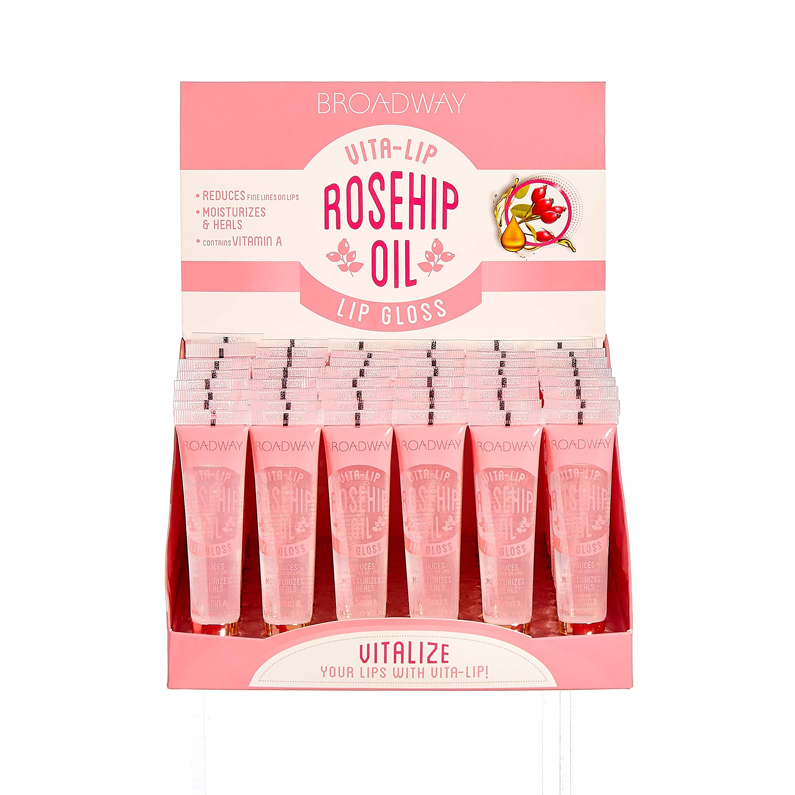 Ruby Kisses Broadway Vita-Lip Gloss rosehip oil closeup highlights hydrating shine