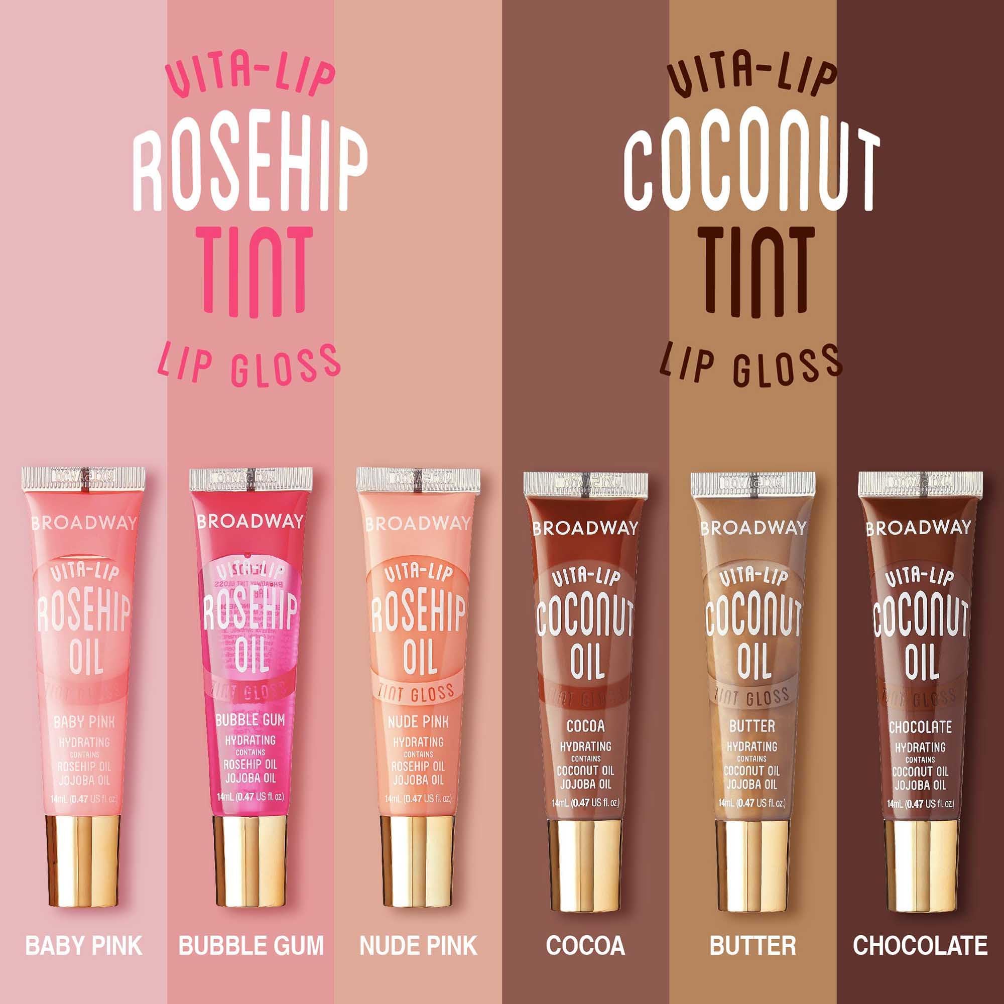 Ruby Kisses Broadway Vita-Lip rosehip oil included for nourishment.
