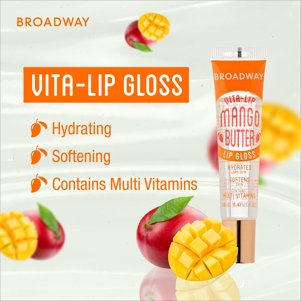 Ruby Kisses Broadway Vita-Lip high-shine detail on lips.