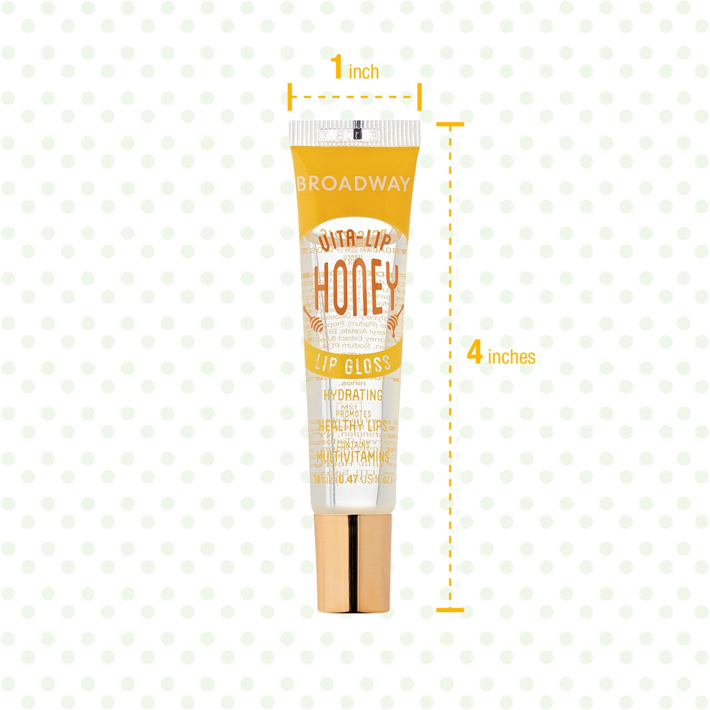 Ruby Kisses Broadway Vita-Lip mango essence hints at fruity gloss vibe.