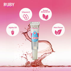 Ruby Kisses Hydrating Lip Oil Clear RLO01 pack display shows six-pack convenience.