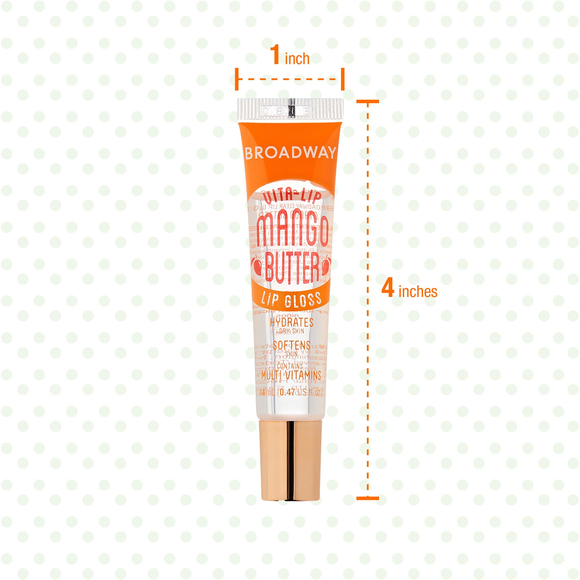 Ruby Kisses Broadway Vita-Lip gloss in travel-ready case for on-the-go shine.