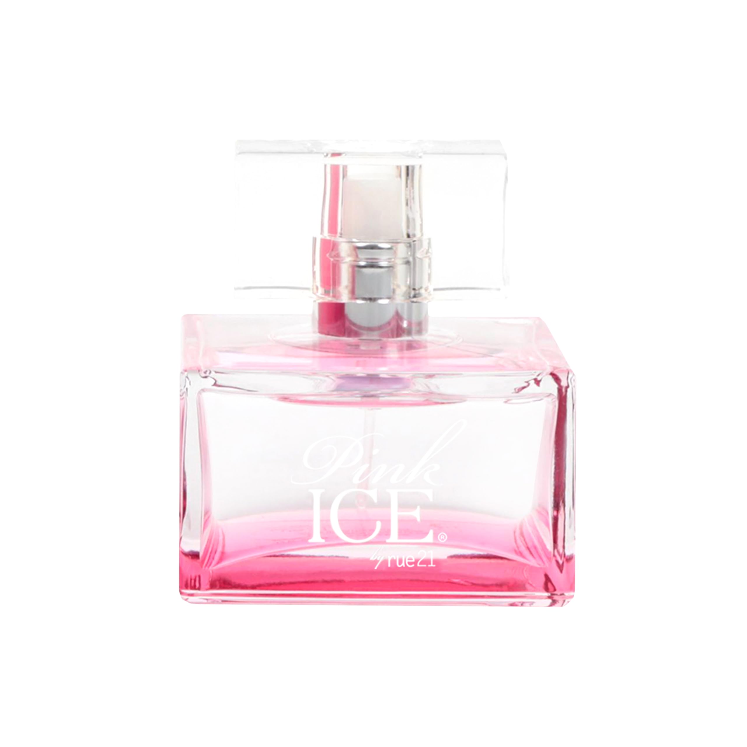 Rue 21 Pink Ice bottle with travel-friendly spray for daily freshness.