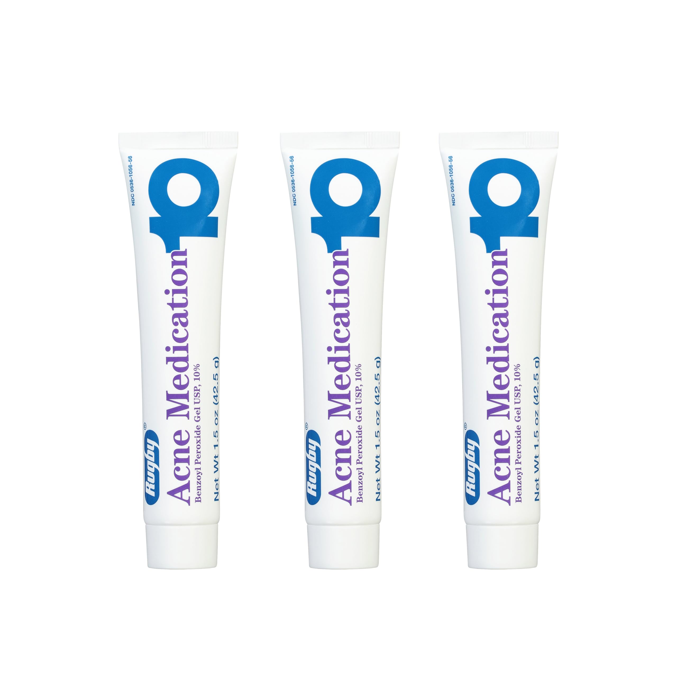 Rugby Laboratories benzoyl peroxide gel 10% tube close-up for acne care