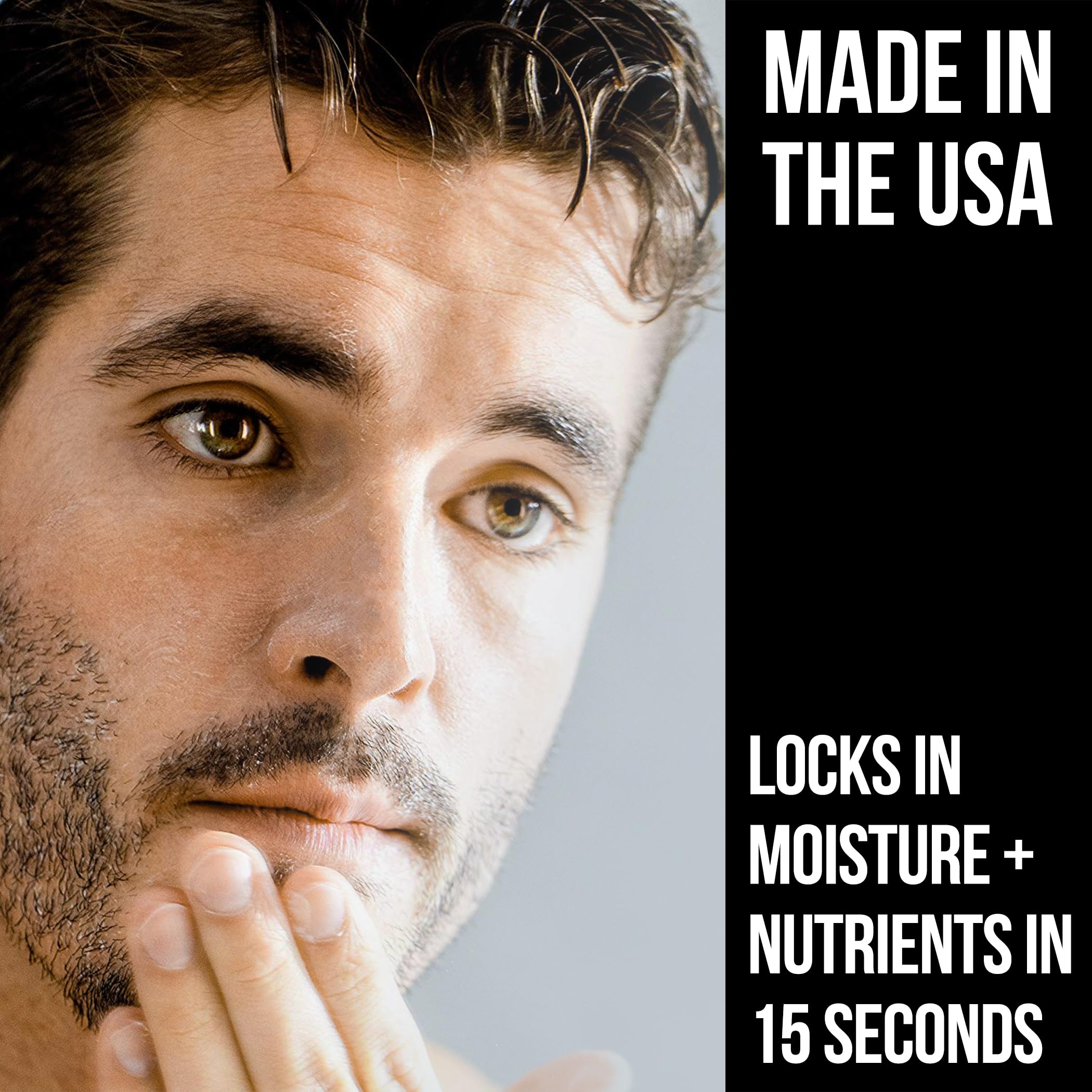 RUGGED & DAPPER Age Defense fast absorption texture shown for quick morning routine