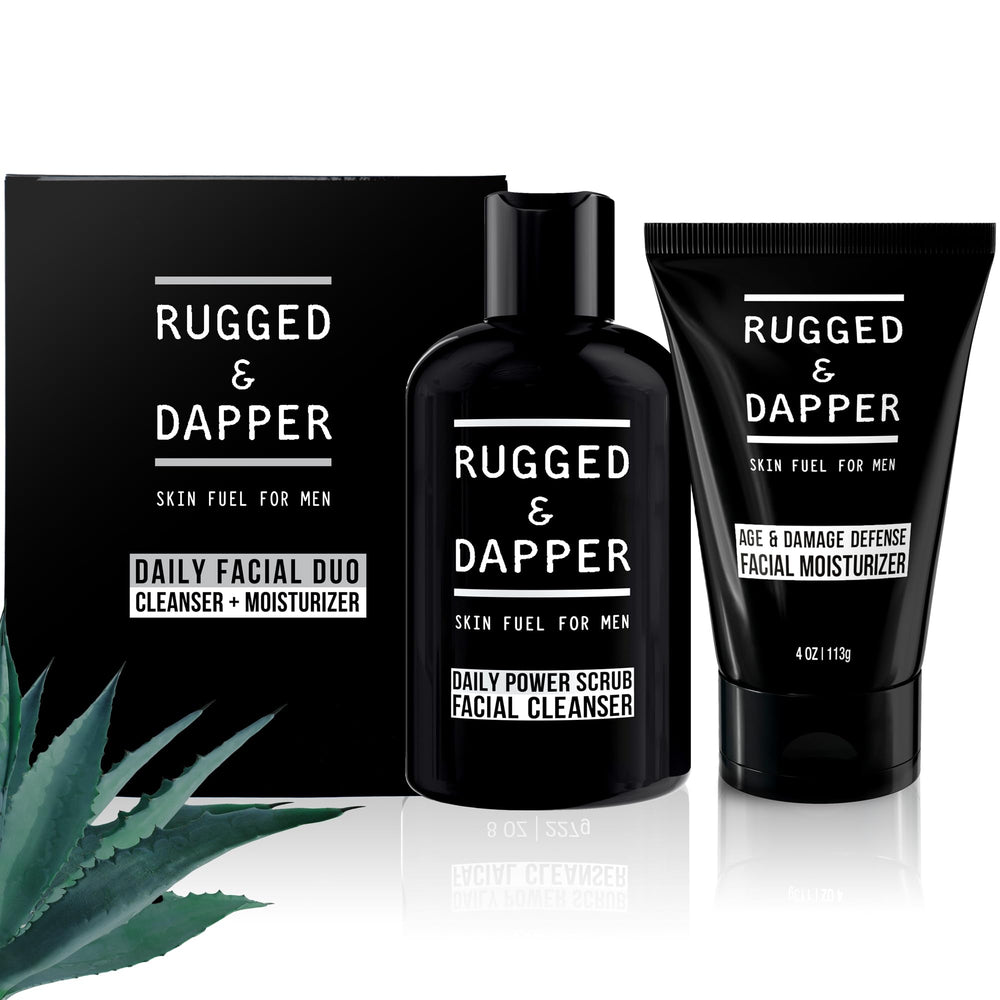 RUGGED & DAPPER Daily Duo packaging shot promotes a simple two-step routine