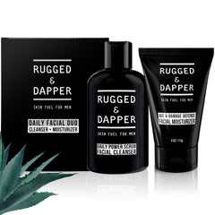 RUGGED & DAPPER Daily Duo packaging shot promotes a simple two-step routine